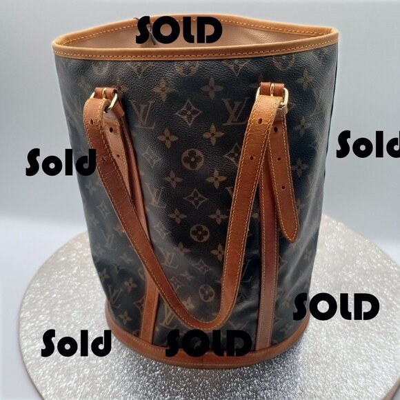 Louis Vuitton Handbags - Louis Vuitton Louise Bucket Shoulder Bag Monogram Brown Canvas w/COA